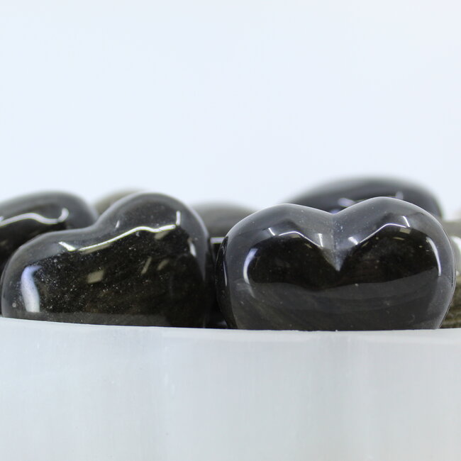 Goldsheen (Gold Sheen Golden) Obsidian Puffy Heart - Medium