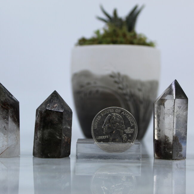 Garden (Landscape Ghost Phantom) Quartz Lodolite Tower Point Generator - Small