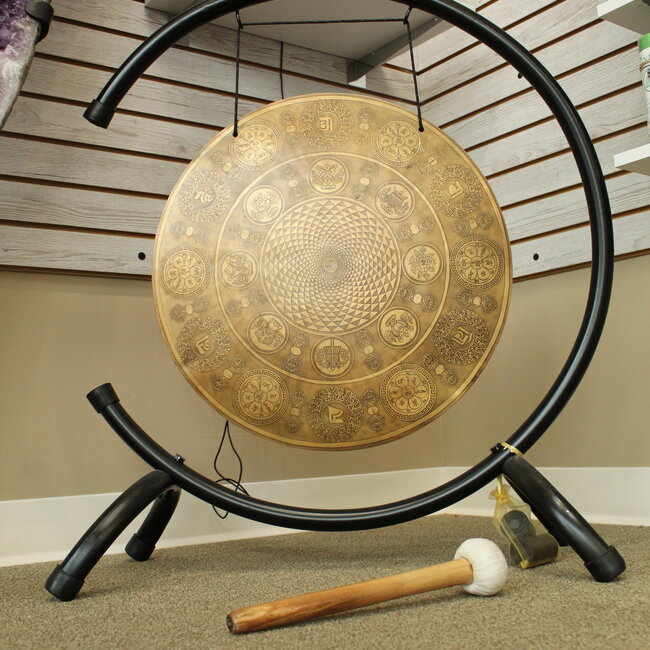 20" Nepali Handmade Gong with Stand & Striker - Instruments
