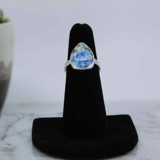 Azurite (Russian) Ring-Size 6 Teardrop-Sterling Silver