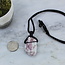 Pink Ruby Red (Rubellite) Tourmaline on Wax Cord Necklace-Rough Raw Natural