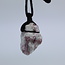 Pink Ruby Red (Rubellite) Tourmaline on Wax Cord Necklace-Rough Raw Natural
