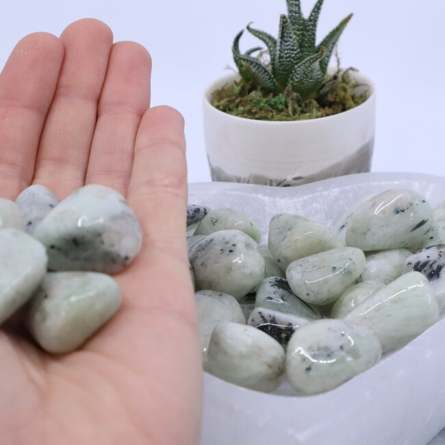 Hiddenite (Green Kyanite) - Tumbled