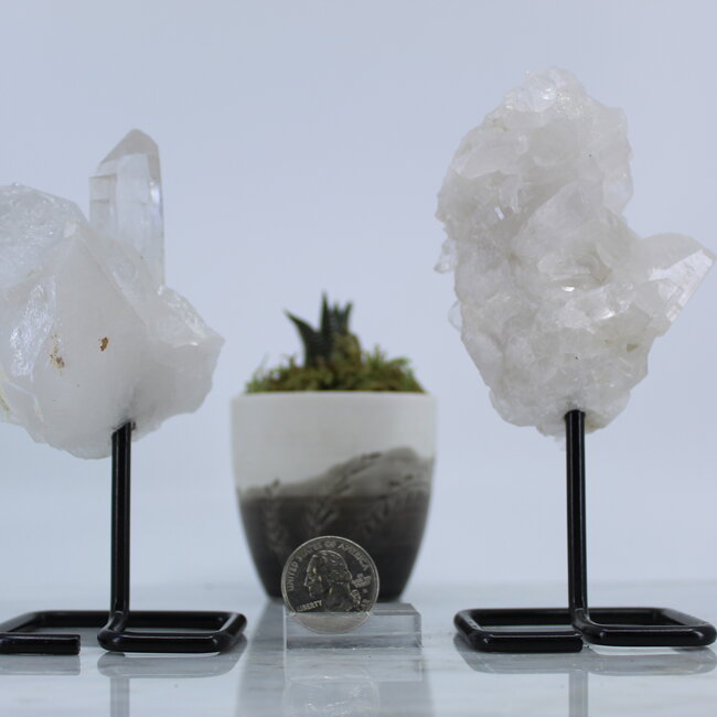 Clear (Crystal) Quartz Cluster on Pin Stand - Medium - Rough Raw Natural