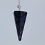 Sodalite Pendulums - Dowsing Hexagonal Faceted Point Divination - Silver Chain Crystal Gemstone
