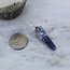 Sodalite Pendants - Wire Wrapped Faceted Points - Silver Plated