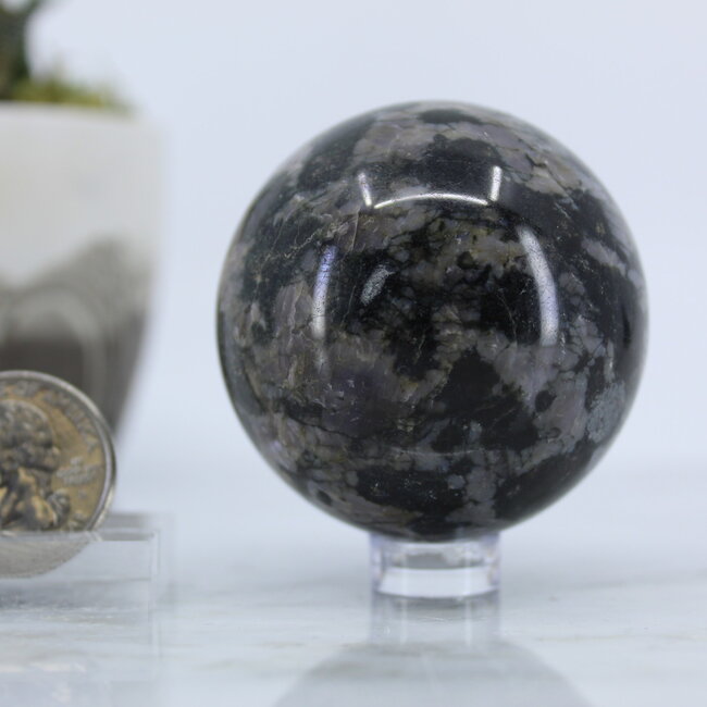 Indigo Gabbro (Mystic Merlinite) Sphere Orb - 50mm
