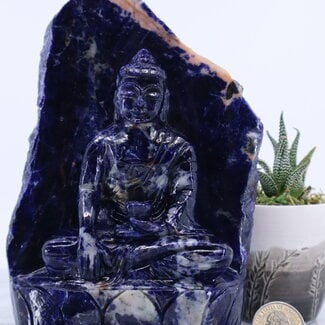 Sunset Sodalite Buddha Statue - Specimen Carving