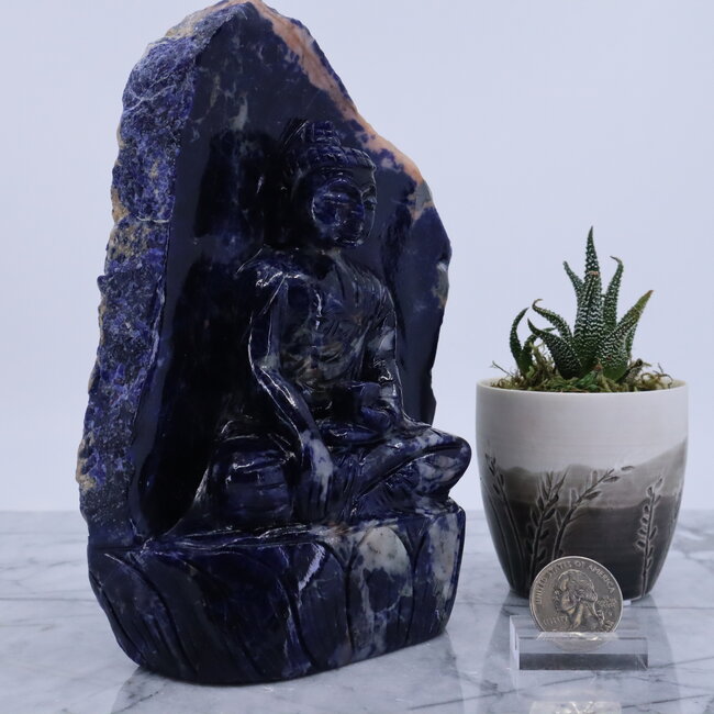 Sunset Sodalite Buddha Statue - Specimen Carving
