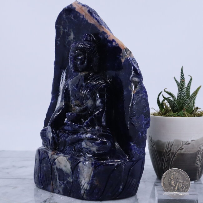 Sunset Sodalite Buddha Statue - Specimen Carving