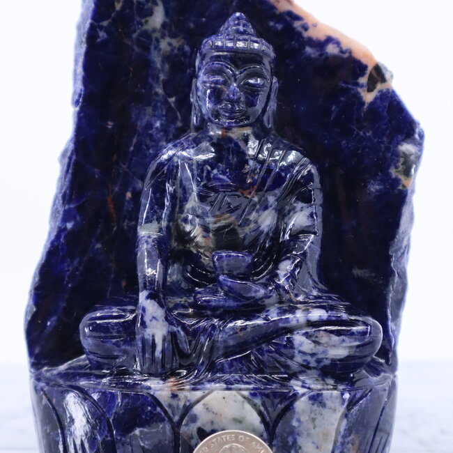 Sunset Sodalite Buddha Statue - Specimen Carving