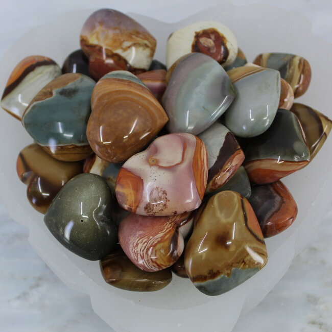Desert Jasper Polychrome Jasper Hearts- Small