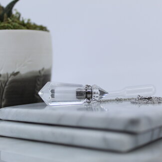 Clear Quartz Essential Oil/Oil Vial Necklace