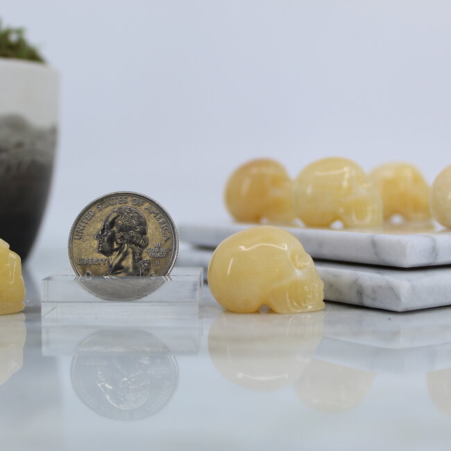 Orange Calcite Skull- Mini