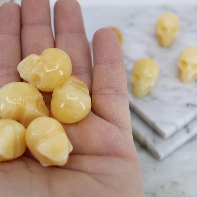 Orange Calcite Skull- Mini