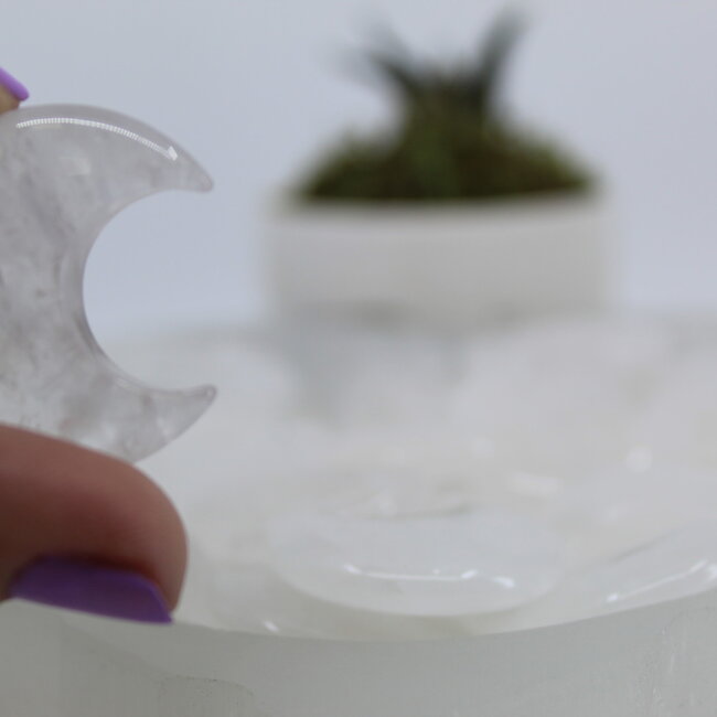 Clear Quartz Crescent Moon - Medium