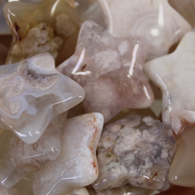 Flower Agate (Cherry Blossom) Stars - Medium