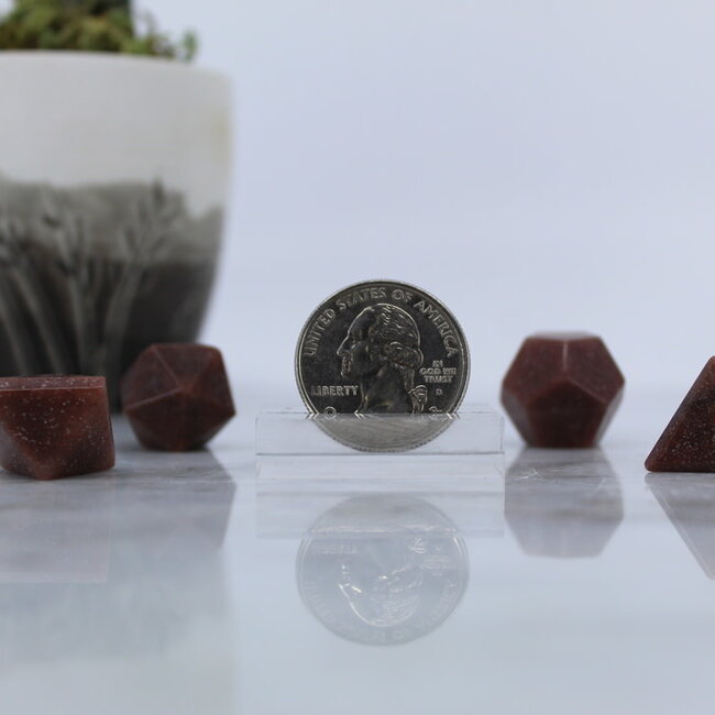 Strawberry Quartz (Red Guava) Platonic Sacred Geometry Set of 5