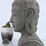 Buddha Head Gray Statue- 9"