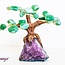Green Aventurine Bonsai Tree on Amethyst - 5-6" Large