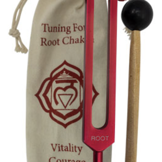 Root Chakra Tuning Fork with Mallet Reiki 396 Hz Frequency GroundingIndividual Pouch - Aluminum Frequency Hz