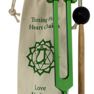 Heart Chakra Tuning Fork with Mallet Reiki  639 Hz Frequency Grief Love - Individual Pouch - Aluminum Frequency Hz