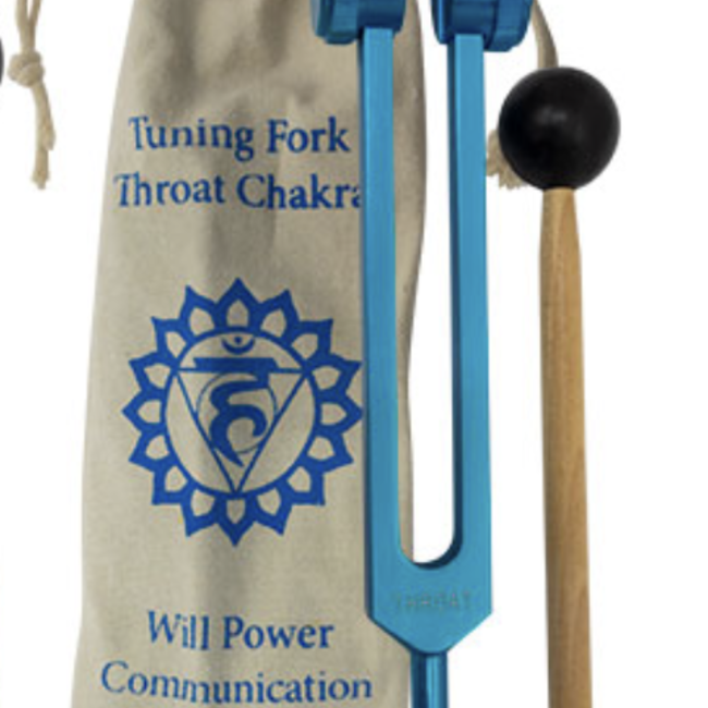 Throat Chakra Tuning Fork with Mallet Reiki 741 Hz Frequency Individual Pouch Thyroid - Aluminum Frequency Hz
