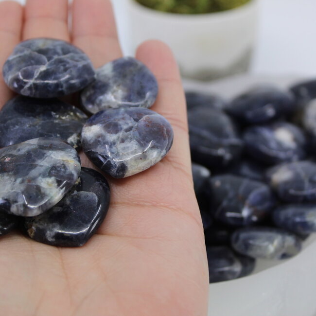 Iolite (Water Sapphire) Puffy Hearts - Small