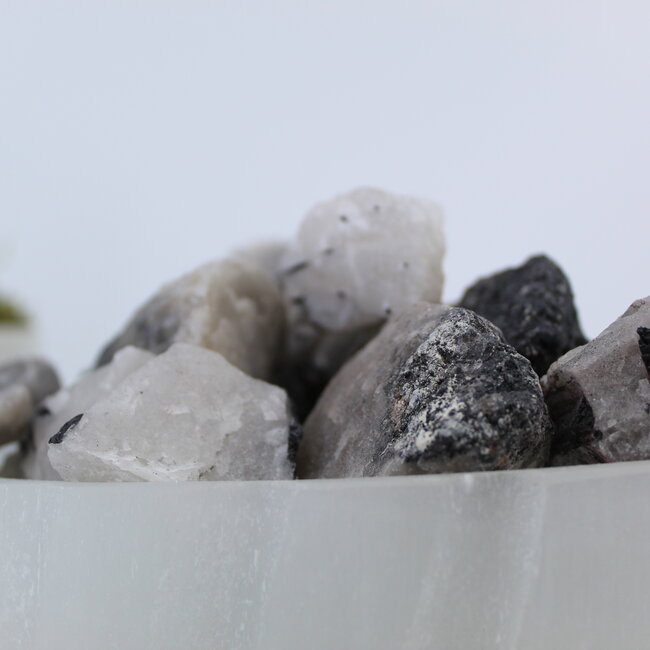 Black Tourmaline in Clear Quartz (Tourmalated Tourmalinated Rutilated Quartz) - Medium Rough Raw Natural
