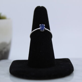 Blue Kyanite Ring-Size 6 Oval Faceted Sterling Silver