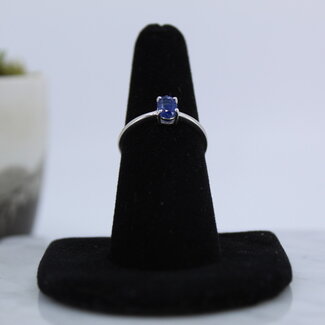 Blue Kyanite Ring-Size 6.5 Oval Faceted Sterling Silver