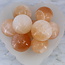 Orange Peach Selenite (Satin Spar Gypsum) Sphere Orbs Globes - 40mm