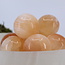 Orange Peach Selenite (Satin Spar Gypsum) Sphere Orbs Globes - 40mm