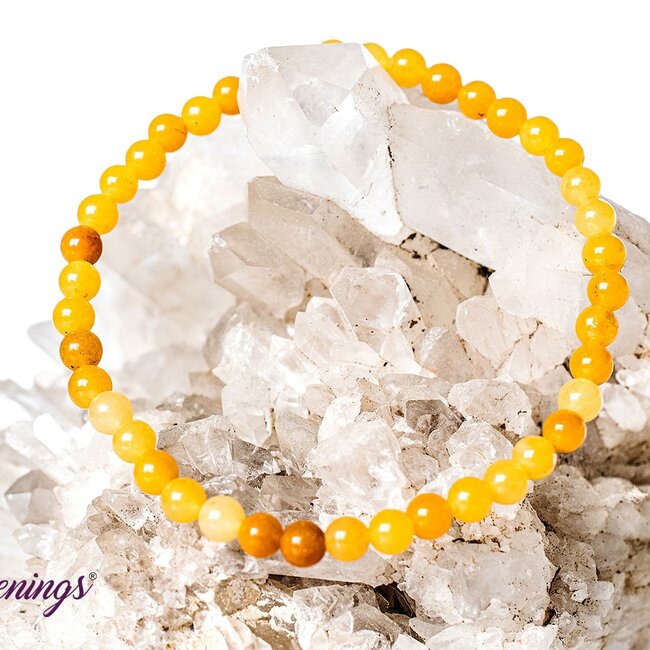 Yellow Gold Jade Bracelets - 4mm Mini Jadeite