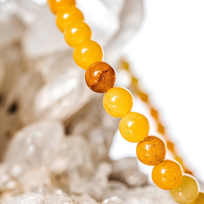 Yellow Gold Jade Bracelets - 4mm Mini Jadeite