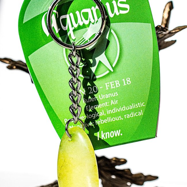 Aquarius  - Jade Zodiac Keychains - Astrology Sign