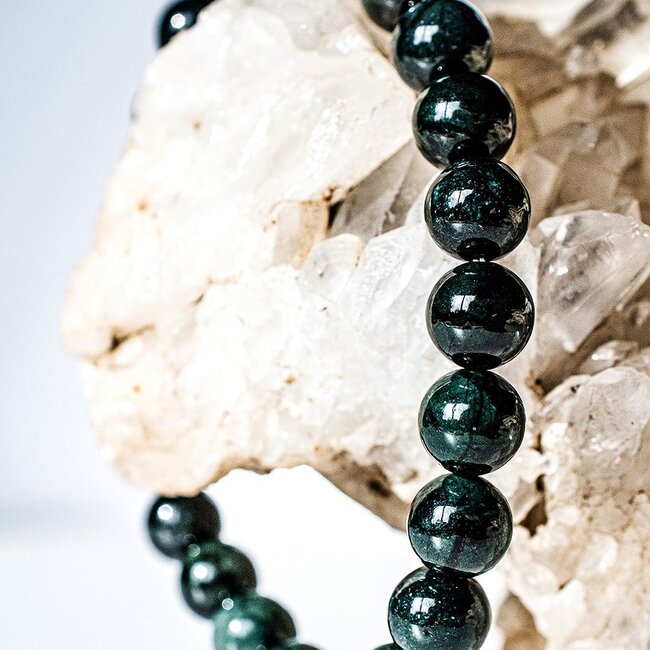 Dark Nephrite Green Jade Bracelets - 8mm