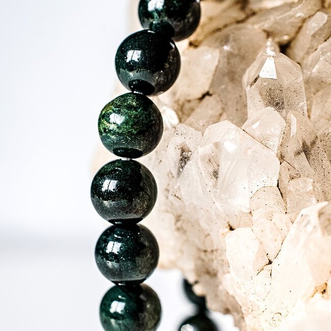 Dark Nephrite Green Jade Bracelets - 8mm