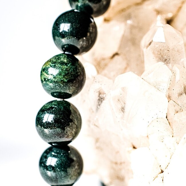 Dark Nephrite Green Jade Bracelets - 8mm