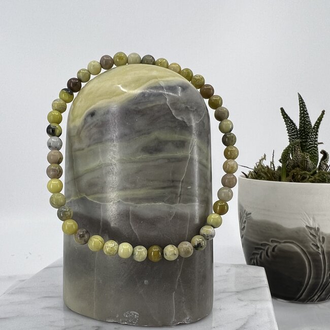 Green Yellow Serpentine Bracelets - 4mm Mini