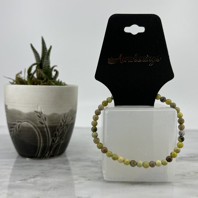 Green Yellow Serpentine Bracelets - 4mm Mini