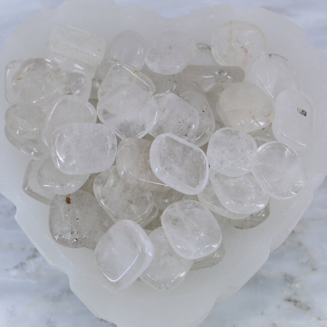 Clear (Crystal) Quartz Flat Stone - Mini Oval (1") Slice Slab