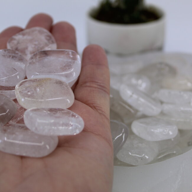 Clear (Crystal) Quartz Flat Stone - Mini Oval (1") Slice Slab