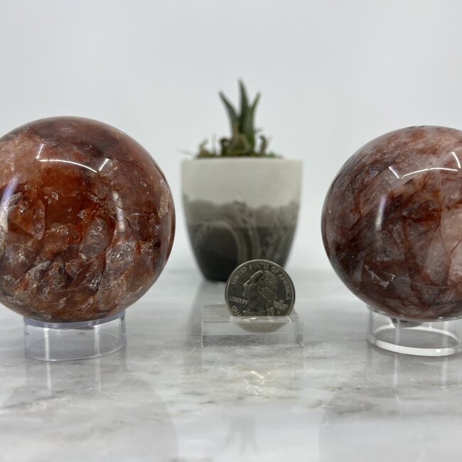 Fire Quartz (Red Hematoid) Sphere Orb - 65mm
