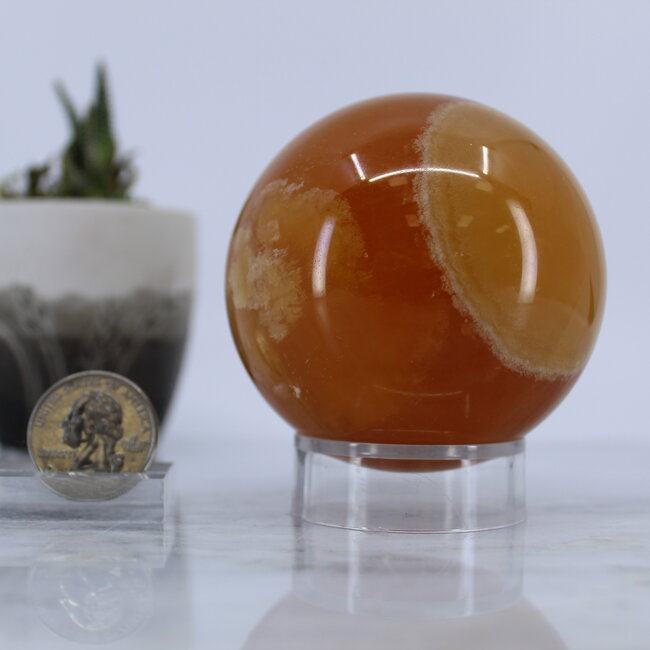 Orange Calcite Sphere Orb - 70mm