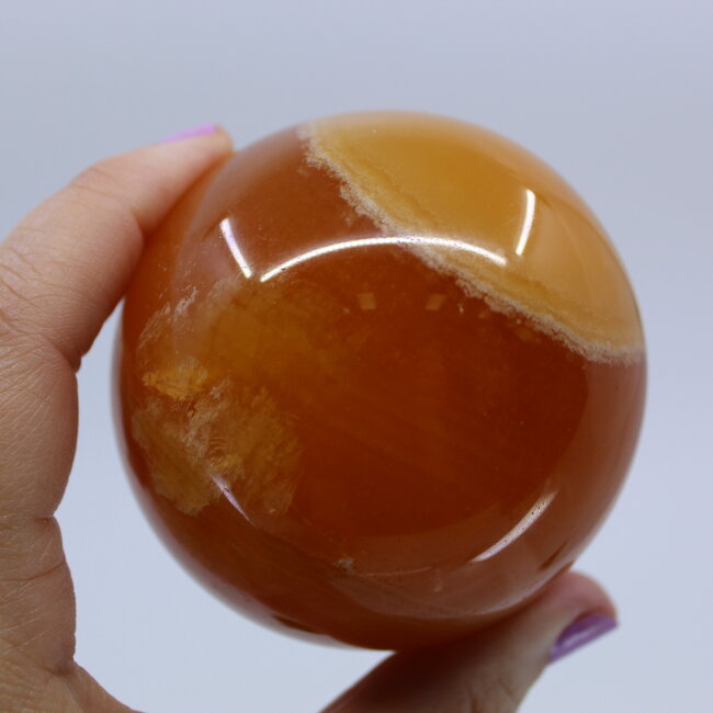 Orange Calcite Sphere Orb - 70mm