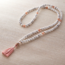 Gentle Ways Mala - Silver & Sage - White Howlite (Magnesite), Moonstone, Rose Quartz & Agate