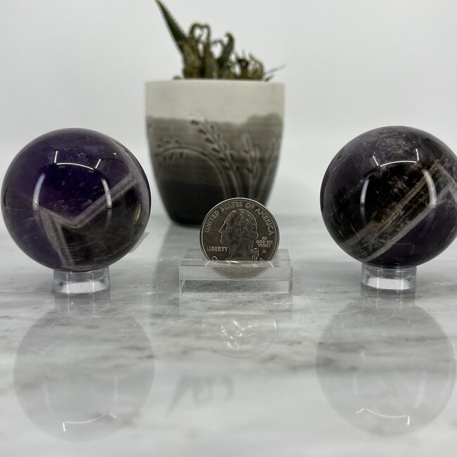 Chevron (Dream) Amethyst Spheres Orb - 40mm