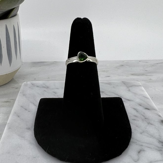 Chrome Diopside Ring-Size 6 Triangle Sterling Silver
