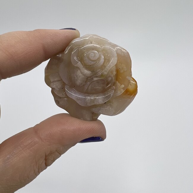 Flower (Cherry Blossom) Agate Rosette Rose - 1"